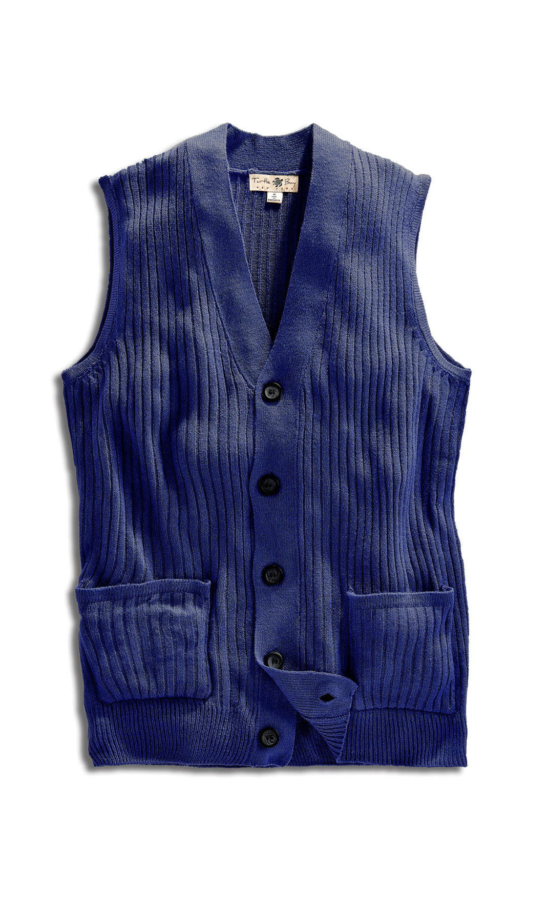 Men's Relaxed Fit Rib Knit Sweater Vest - Button Front with Pockets 29