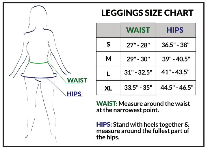 Size chart - Women's Side Phone Pockets 21" Inseam Capri TURTLE BAY APPAREL