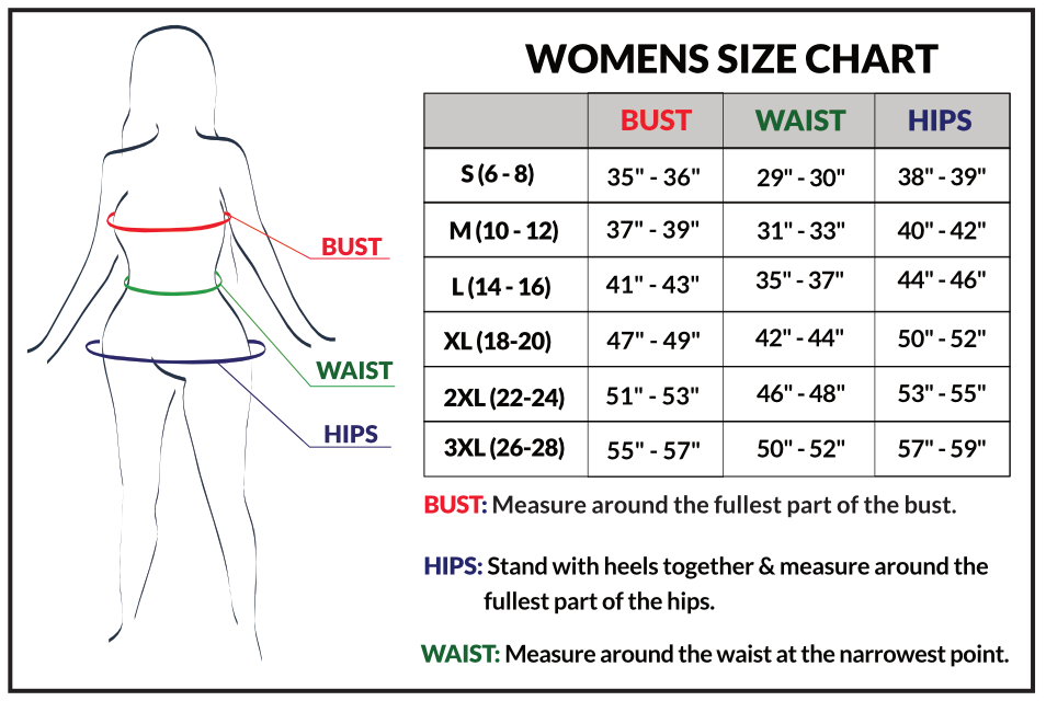 Size chart - SLEEVELESS TANK - More Modest Than a Tank Yet Just as Cool and Comfortable TURTLE BAY APPAREL