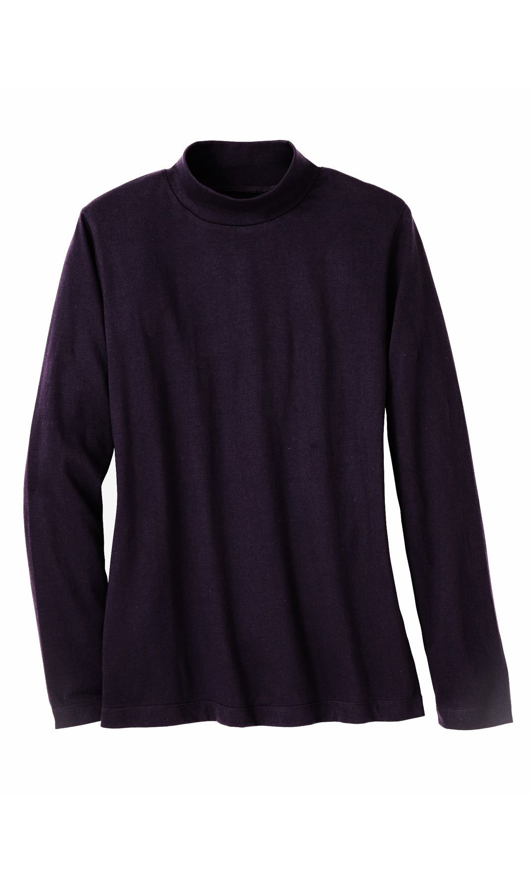 Women's Long Sleeve Mockneck ÔÇô An All-Season Essential Black - Flat lay - TURTLE BAY APPAREL