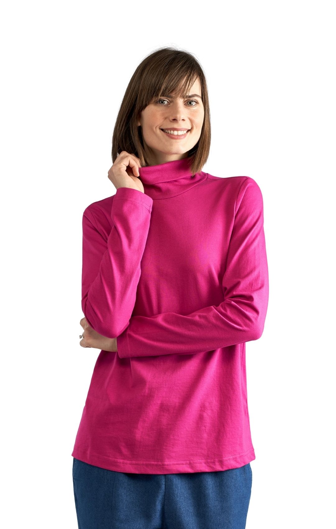 Women's Relaxed fit Long Sleeved Turtleneck Top Deeporchid Main