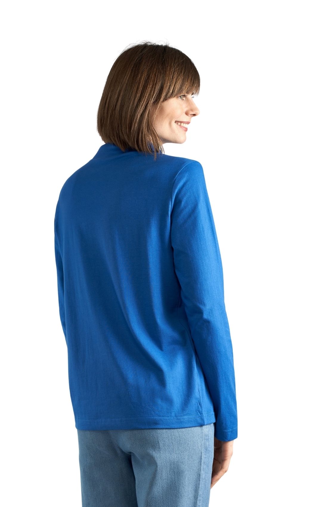 Women's Relaxed fit Long Sleeved Turtleneck Top Royal Back