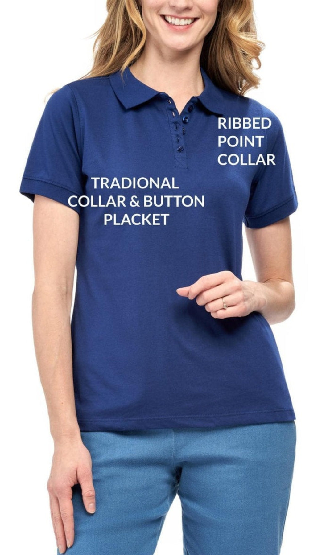 Turtle Bay Apparel Women's Short Sleeve Pique Knit Polo Shirt in Relaxed Fit