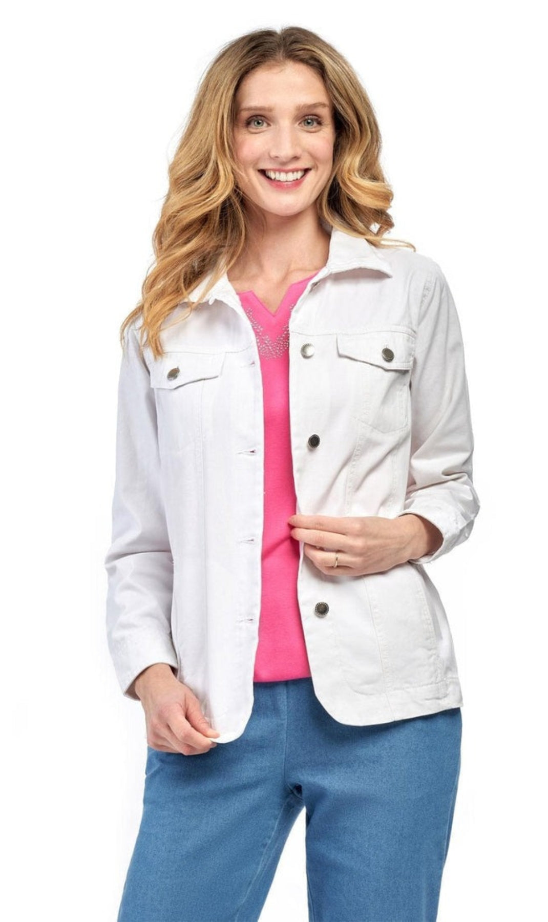 Turtle Bay Apparel Women's Button Front Brushed Twill Jacket